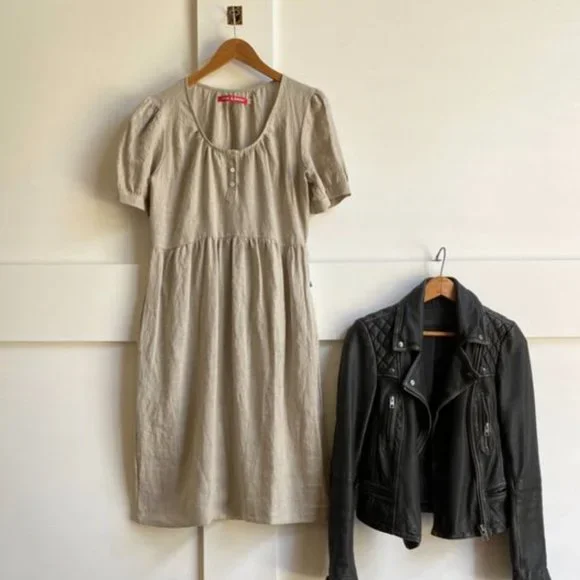chinese dress ladies 1920s linen dress in grey with puritan collar
